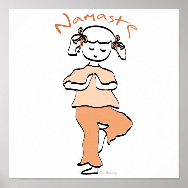 Affiche Yoga Namaste Jeune fille (Devant)