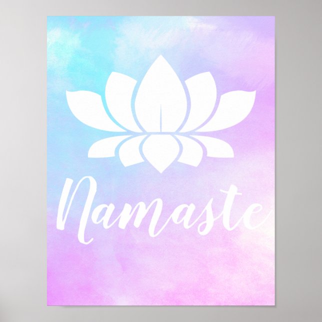 Affiche Yoga Namaste White Lotus Flower & Pastels (Devant)