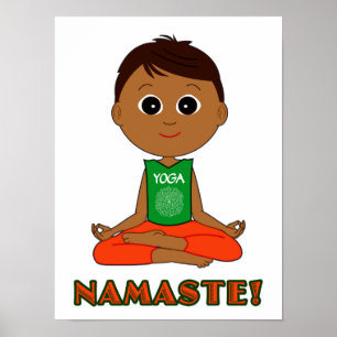 Affiche Yoga Namaste with Boy