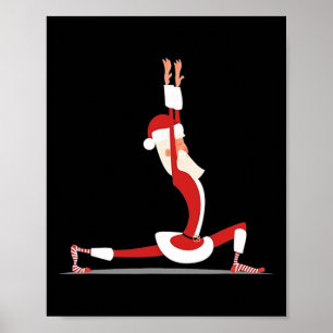 Affiche Yoga Noël Santa Pose Amateurs de Noël drôles C