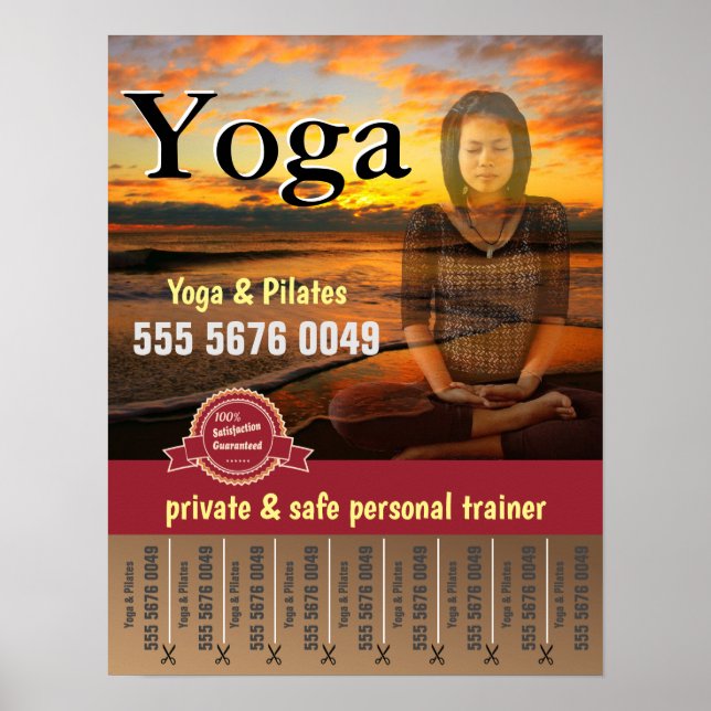 Affiche Yoga Pilates Fitness Trainer Small Business Flyer (Devant)
