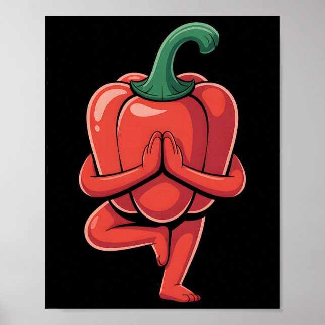 Affiche Yoga Poivron  (Devant)
