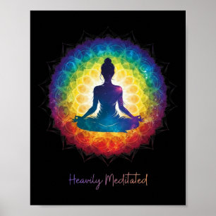 Affiche Yoga profondément médité Inspirant Zen paisible
