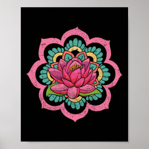 Affiche Yoga Spirituel Bohème Fleur Floraison Pilates Lotu