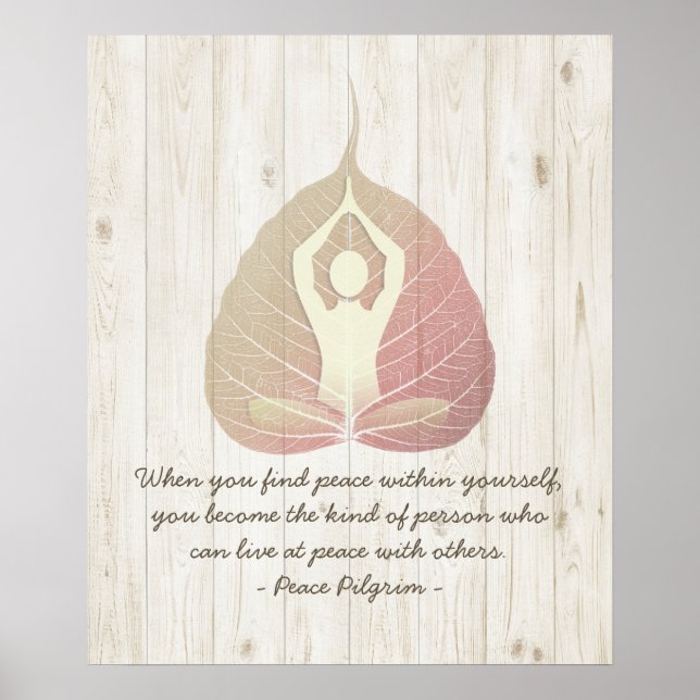 Affiche Yoga Studio Instructeur Méditation Pose Bodhi Leaf (Devant)