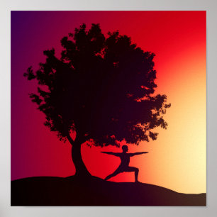 Affiche Yoga Sunset Art