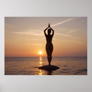 Affiche Yoga sur la plage