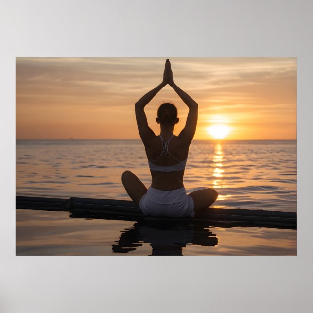 Affiche Yoga sur la plage (Devant)