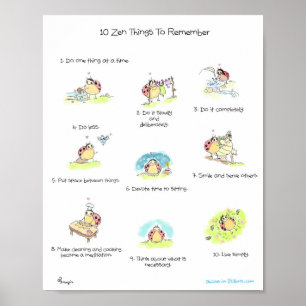 Affiche Yogi Ladybug "10 Zen Things To Remember" PRINT