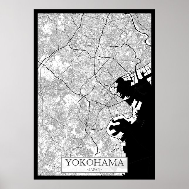 Affiche Yokohama Japan Map (Devant)
