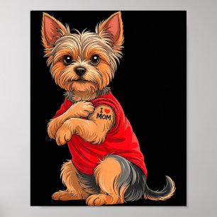 Affiche Yorkie avec yorkshire terrier tatoué amour