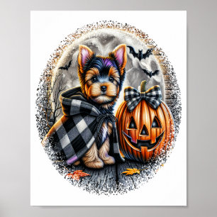Affiche Yorkie Chien Halloween