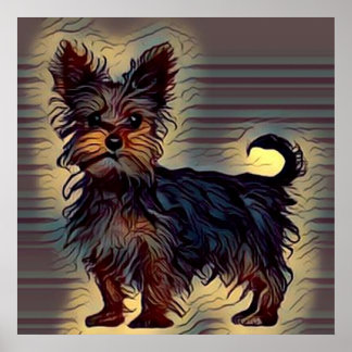 Affiche yorkie chien mignon yorkshire terroir image pop an
