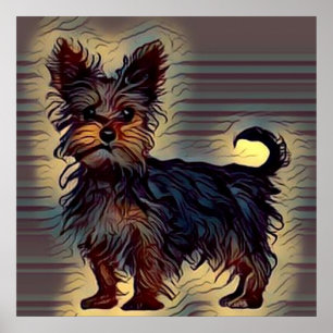 Affiche yorkie dog mignon yorkshire terrifiant photo pop a