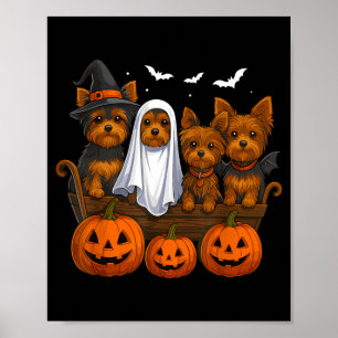 Affiche Yorkie Halloween drôle Yorkshire Terrier Chien Tou