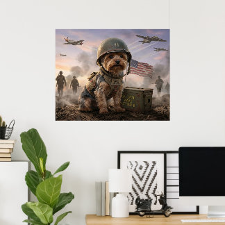 Affiche Yorkie héroïque "Caporal Smoky" Art Militaire WWII