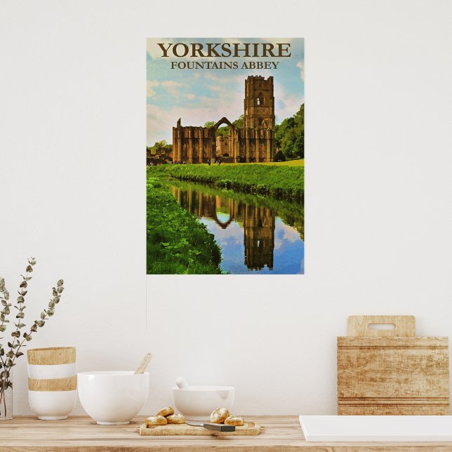 Affiche Yorkshire, Abbaye de Fountains, (Cuisine)