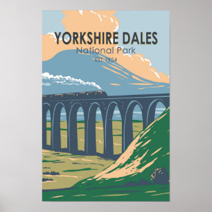 Affiche Yorkshire Dales National Park Angleterre Vintage