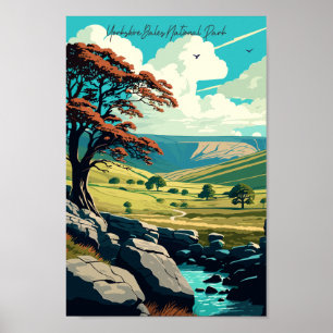 Affiche Yorkshire Dales National Park lieu de voyage vinta