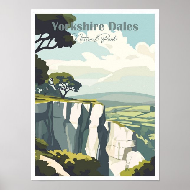 Affiche Yorkshire Dales Oeuvres d'art Voyage Place illustr (Devant)