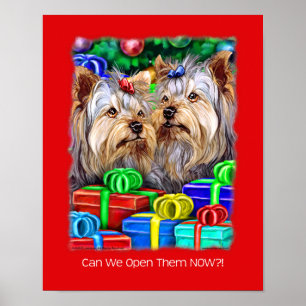 Affiche Yorkshire Terrier Cadeaux de Noël