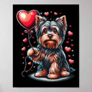 Affiche Yorkshire Terrier Chien Saint-Valentin Yorkie Vale