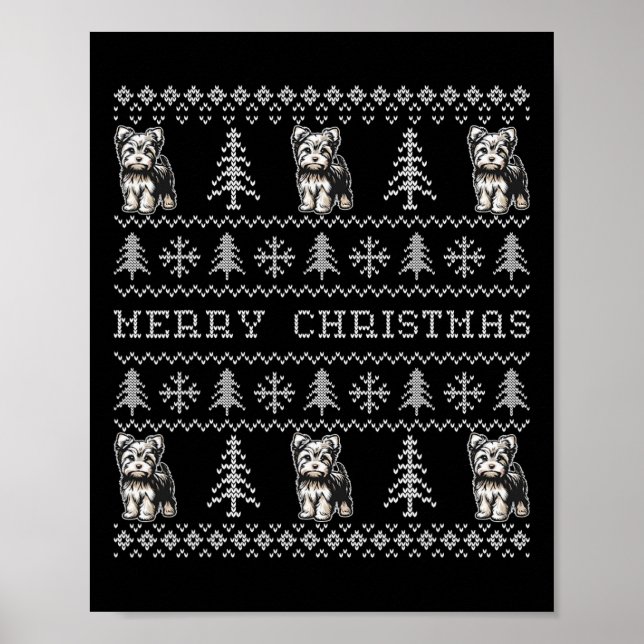 Affiche Yorkshire Terrier laide de Noël Sweat Funny Chien (Devant)
