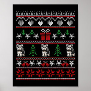 Affiche Yorkshire Terrier Noël Famille moche Noël