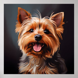 Affiche Yorkshire Terrier Realisme Art Portrait