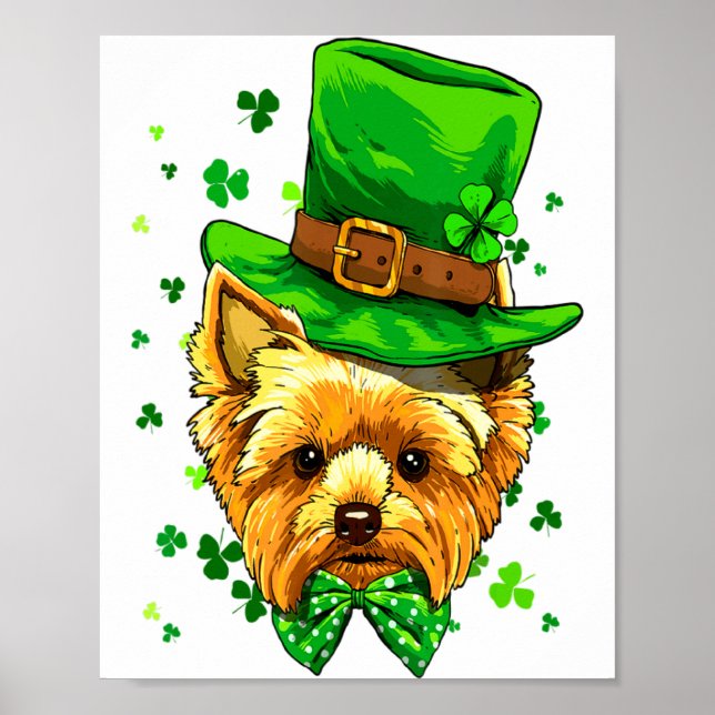 Affiche Yorkshire Terrier St Patricks Day Leprechaun Sham  (Devant)