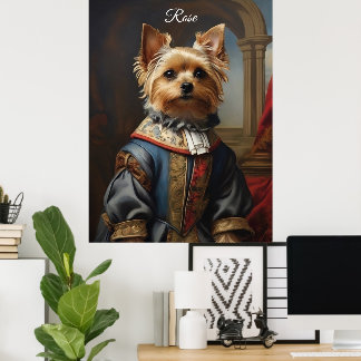 Affiche Yorkshire victorien Terrier en vêtements Whimsical