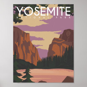 Affiche Yosemite California USA Travel Place Illustration