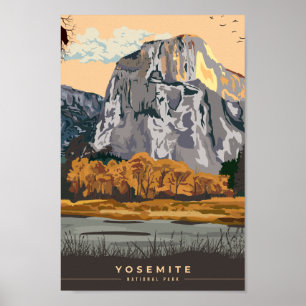 Affiche Yosemite California USA Travel Place Illustration