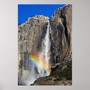 Affiche Yosemite Falls avec l'arc-en-ciel