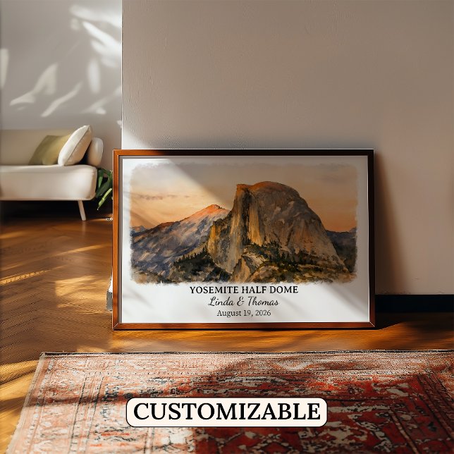 Affiche Yosemite Half Dome Californie, Aquarelle, (Créateur téléchargé)