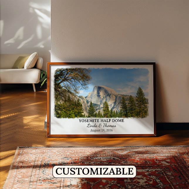 Affiche Yosemite Half Dome Californie, Aquarelle, (Créateur téléchargé)