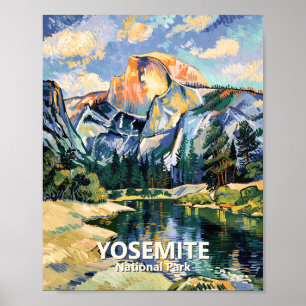 Affiche Yosemite Half Dome Vintage Vibrant Van Gogh Person