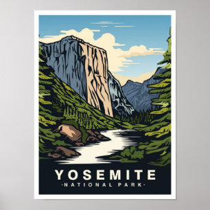 Affiche Yosemite National Park Californie États-Unis Voyag