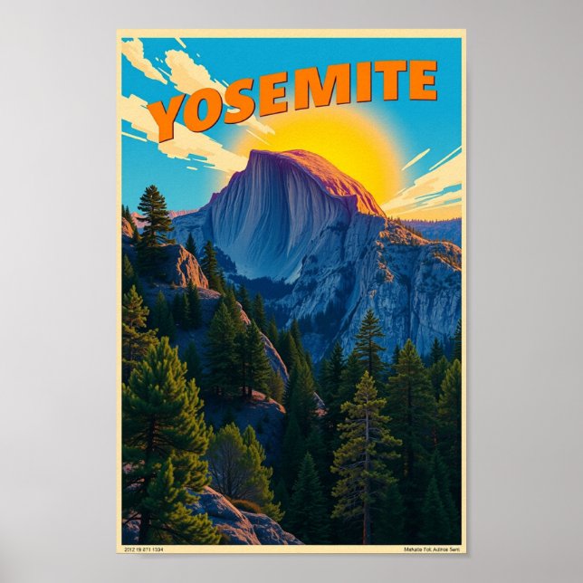 Affiche Yosemite National Park Minimalist Nature (Devant)