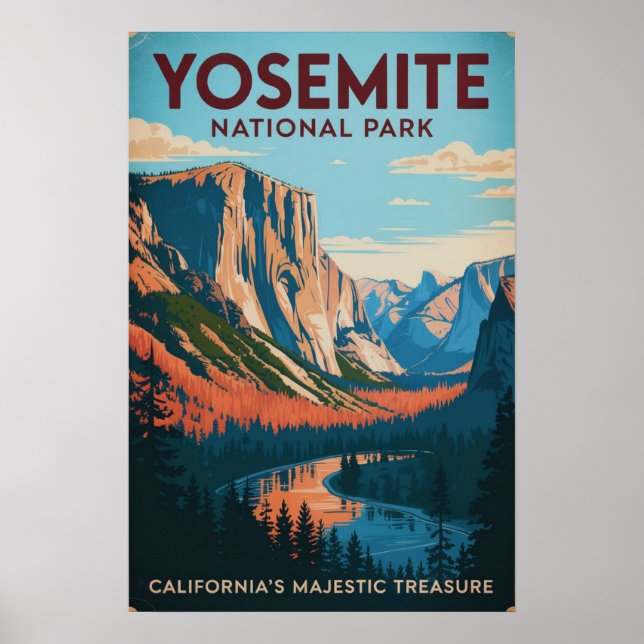 Affiche Yosemite National Park Vintage (Devant)