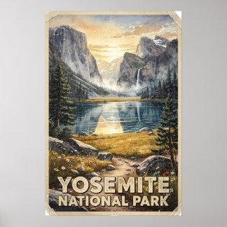 Affiche Yosemite National Park Voyage Vintage