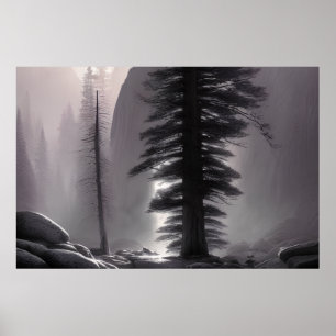 Affiche Yosemite National - Peinture colorée
