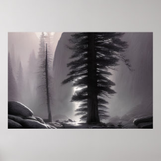 Affiche Yosemite National - Peinture colorée