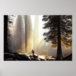 Affiche Yosemite National - Peinture colorée