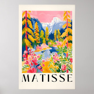 Affiche Yosemite, Peinture de forêt, Po du parc na