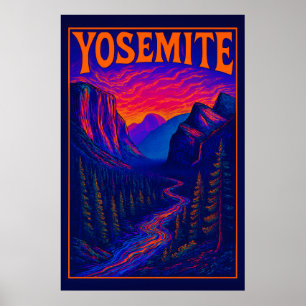 Affiche Yosemite Psychedélique