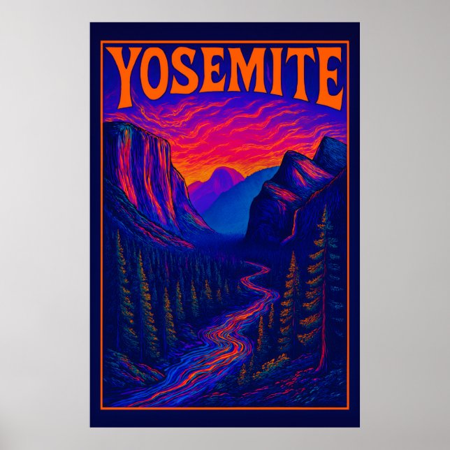Affiche Yosemite Psychedélique (Devant)