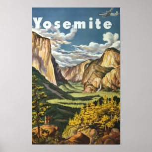 Affiche Yosemite United Airlines Voyage Vintage