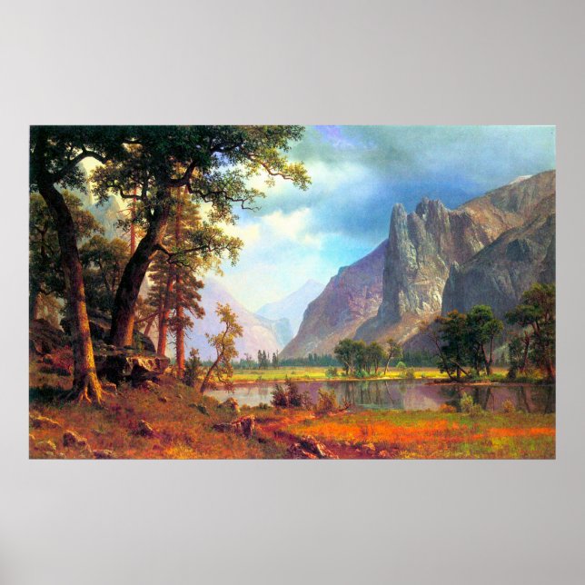 Affiche Yosemite Valley 2 par Bierstadt (Devant)