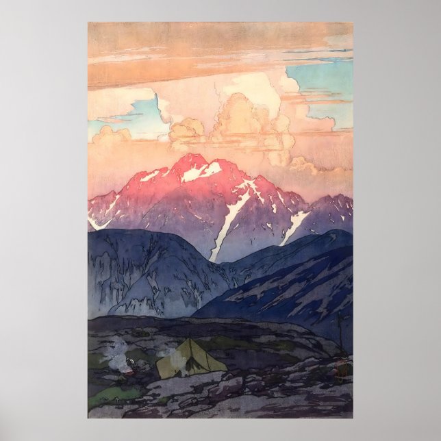 Affiche Yoshida Hiroshi Matin sur le mont Tsurugi (Devant)